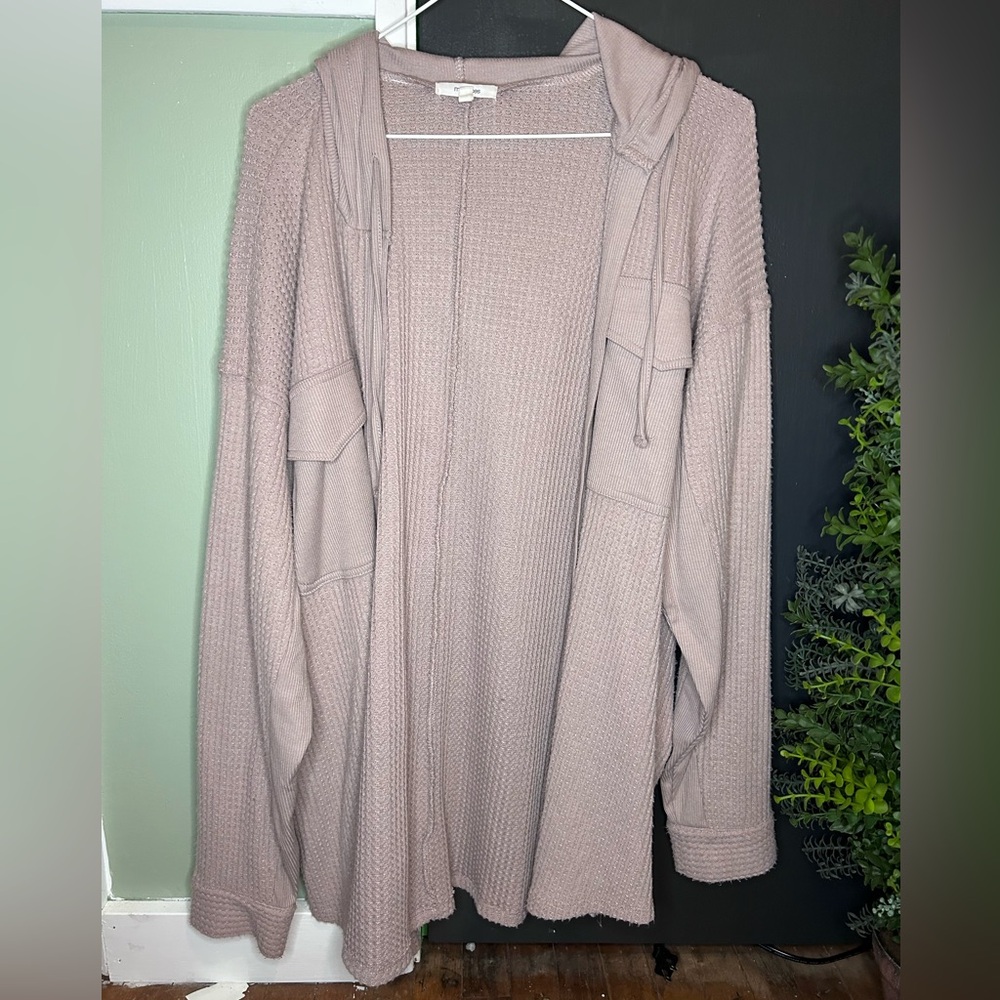 Maurices Pink Hooded Cardigan